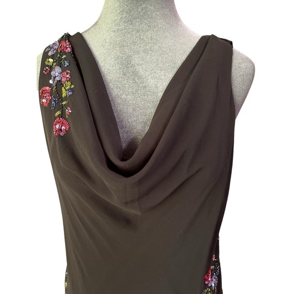 Alex Evenings Gown, Layered, Sleeveless, Open Back, Flowy, Black - Picture 5 of 10